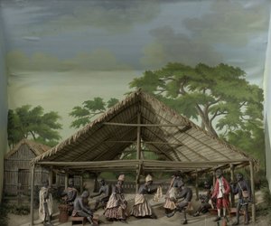 Diorama einer Du-Tanzfeier auf der Plantage