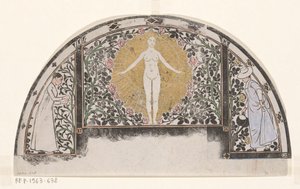 Ontwerp voor de omlijsting van een kalender voor 1901 met vrouwen und bloemen von Gerrit Willem Dijsselhof