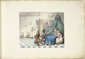 Kartenspieler in einem Interieur von Gesina ter Borch (signed by artist)