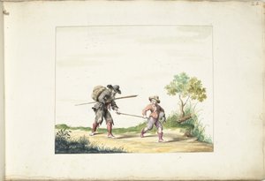 Alter blinder Bettler, geführt von einem Jungen von Gesina ter Borch (signed by artist)