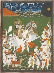 Maharana Bhim Singh in Prozession, um 1820 von Ghasi Ghasi
