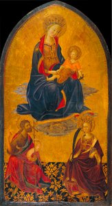 Die Anbetung der Jungfrau und des Kindes durch den heiligen Johannes den Täufer und die heilige Katharina von Gherardo Starnina