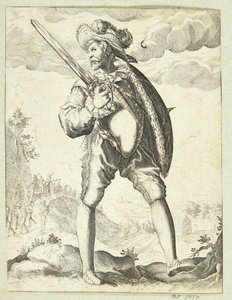 Soldat bewaffnet mit Schwert und Schild von Gheyn, Jacques II de