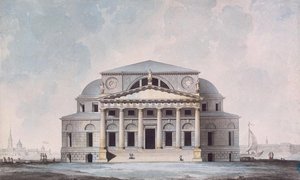 Fassade des Börsengebäudes in Sankt Petersburg, 1783