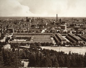 Panorama der Stadt Bologna: Blick von San Michele in Bosco.