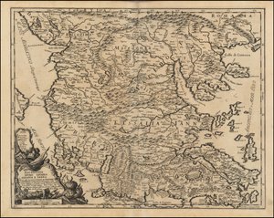 Karte von Thessalien und Makedonien 1684 von Giacomo Cantelli da Vignola