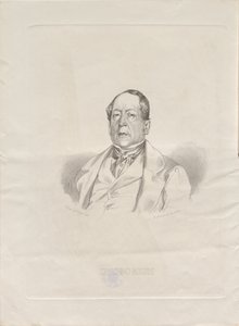 Porträt des Komponisten Gioachino Antonio Rossini 1792-1868, 1852 von Giacomo Luzzati