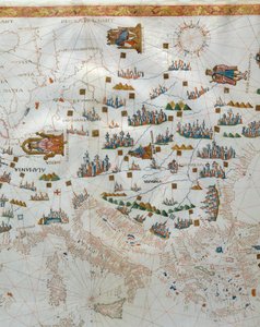 Eine nautische Karte, Detail von Westeuropa, 1564