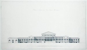Plan für die Residenz von Prinz Jussupow am Fluss Fontanka, St. Petersburg (vom Gartenseite gesehen) von Giacomo Quarenghi