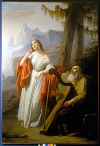 Ossian singt Malvina die Taten von Carthoon. Gemälde von Giacomo Trecourt von Giacomo Trecourt