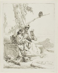 Die Familie des orientalischen Bauern, aus Scherzi von Giambattista Tiepolo