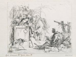 Der Besuch beim Tod. Aus der Serie Capriccios, Mitte des 18. Jahrhunderts