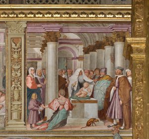 Zentrales Kirchenschiff, Fünfte Nordspanne, Darstellung im Tempel, Gian Francesco Bembo