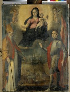 Madonna und Kind mit den Heiligen Mercuriale (Schutzpatron der Stadt Forli) und Valeriano von Gianfrancesco Modigliani