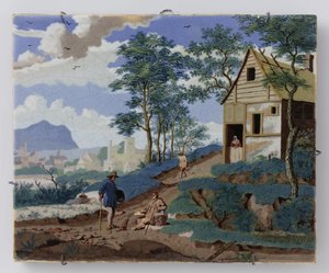 Plakette mit Landschaft