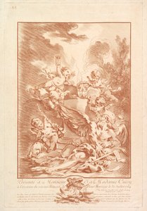 Allegorie zur Erinnerung an eine Hochzeit, Mitte des 18. Jahrhunderts von Gilles Demarteau