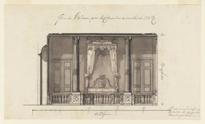 Bettalkoven für den Herzog von Orléans, Palais Royal, Paris von Gilles Marie Oppenord