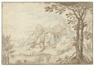 Berglandschaft mit einem Fluss von Gilles van Coninxloo (II)