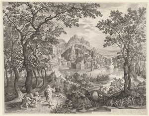 Elisa verflucht die Kinder von Bethel, die von den Bären verschlungen werden, 1602 von Gillis van Coninxloo