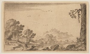 Fluss in teils offenem hügeligem Land, aus Zwölf Landschaften von Gillis van Scheyndel