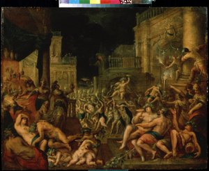 Das Festmahl des Midas zu Ehren von Bacchus und Silenus