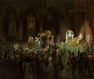 Die Krönung der toten Inês de Castro in der Kathedrale von Coimbra