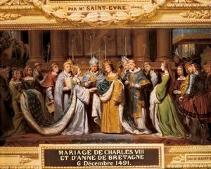 Die Hochzeit von König Karl VIII. von Frankreich (1470-1498) mit Anne von Bretagne (1477-1514) am 06.12.1491