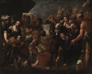 Moses schlägt Wasser aus dem Felsen von Gioacchino Assereto