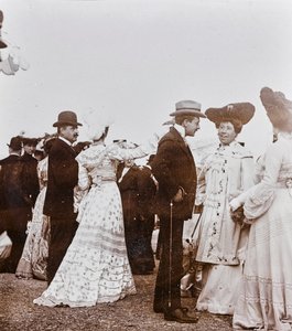 Elegante Leute rannten im Galopp, Cascine Park, Florenz