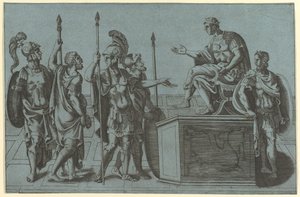 Römische Soldaten vor einem Kaiser, vor 1540 von Giorgio Ghisi