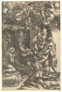 Die Anbetung der Hirten, späte 1570er Jahre von Giorgio Ghisi