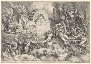 Der Tod der Prokris, ca. 1540 von Giorgio Ghisi