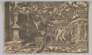 Die Vision von Ezechiel, 1554 neu veröffentlicht 1595 von Giorgio Ghisi