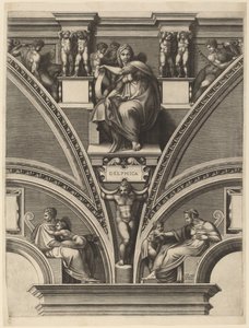Die delphische Sibylle von Giorgio Ghisi after Michelangelo