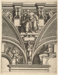 Der Prophet Ezechiel von Giorgio Ghisi after Michelangelo