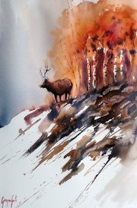 Majestätischer Herbst-Elch von Giorgio Gosti