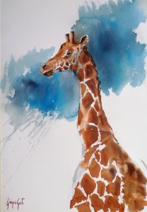 Majestätische Aquarellgiraffe