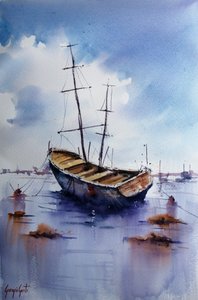 Altes Boot, ruhiges Wasser
