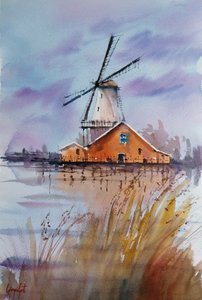 Rustikale Windmühlenreflexion