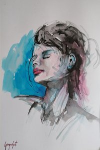 Gelassenes Blaues Porträt von Giorgio Gosti