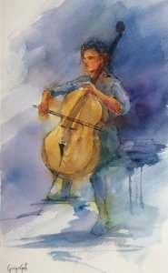 Gelassene Cellodarbietung von Giorgio Gosti