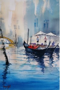 Venezianischer Kanal Gondeln von Giorgio Gosti