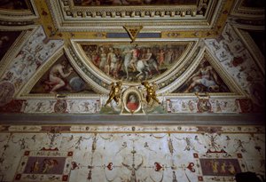Detail des Zimmers von Lorenzo il Magnifico, Darstellung der Schlacht von Sarzana (Fresko) von Giorgio Vasari