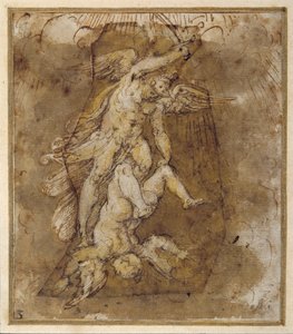 Zeichnung für die Engel des Gewölbes von Sankt Michael, um 1511-74 von Giorgio Vasari
