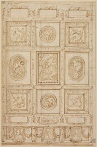 Studie für eine Deckendekoration, mit Rebekka und Eliezer am Brunnen (recto); Studie für eine Deckendekoration (verso)