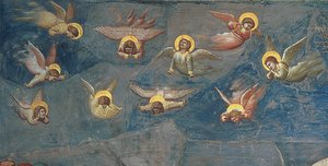 Detail der Putti aus Die Beweinung Christi, ca. 1305 von Giotto di Bondone