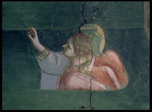 Die Verkündigung an die heilige Anna, Detail des Engels, ca. 1305