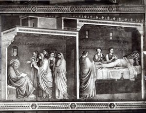 Die Geburt von Johannes dem Täufer und sein Vater Zacharias schreibt seinen Namen