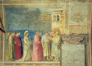 Die Hochzeitsprozession der Jungfrau, ca. 1305 (nach der Restaurierung)