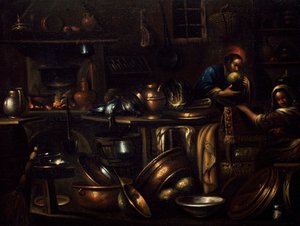 Kücheninterieur von Giovan Domenico Valentino